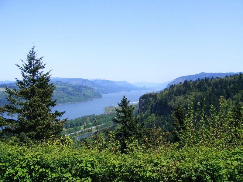 Looking east down the Columbia River Gorge