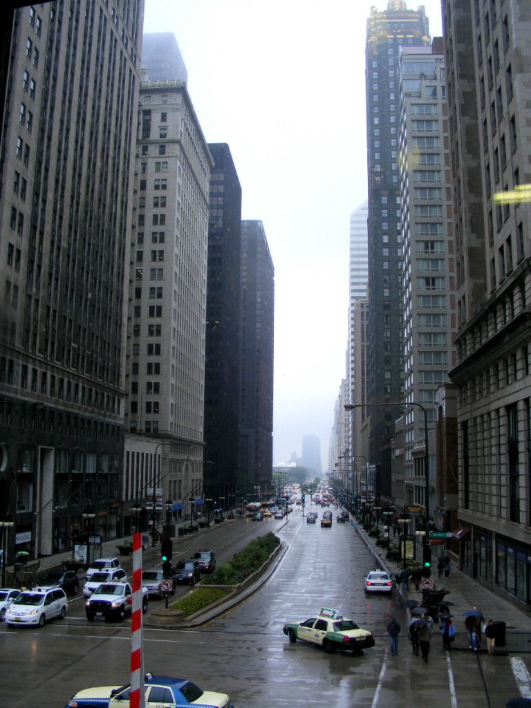 Looking south along Michigan Avenue from the bridgehouse
