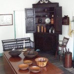 The corner cupboard belong to Grant's parents.
