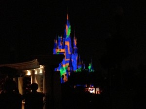 Light show on Cinderella's Castle