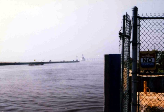 Michigan City East Pier Light on Lake Michigan